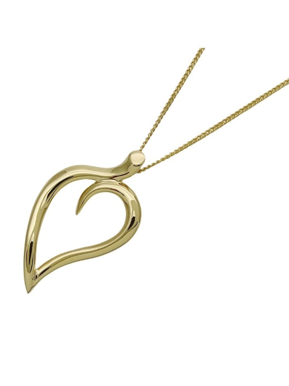 Tiffany & Co Necklace 750 Yellow Gold Open Leaf Heart